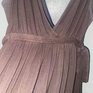 Zara Pink Pleated Sheath Dress V-Neck Wedding Guest